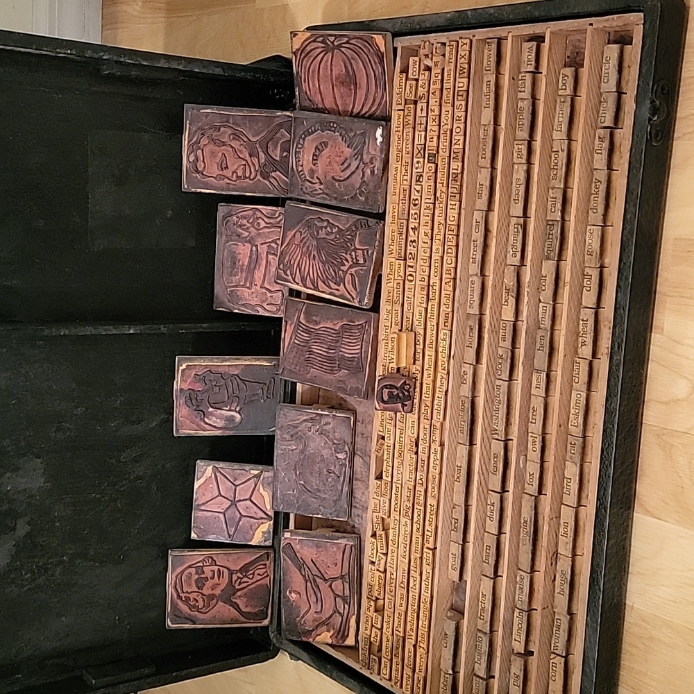 Vintage 1920 Classroom  Rubber Stamp Set